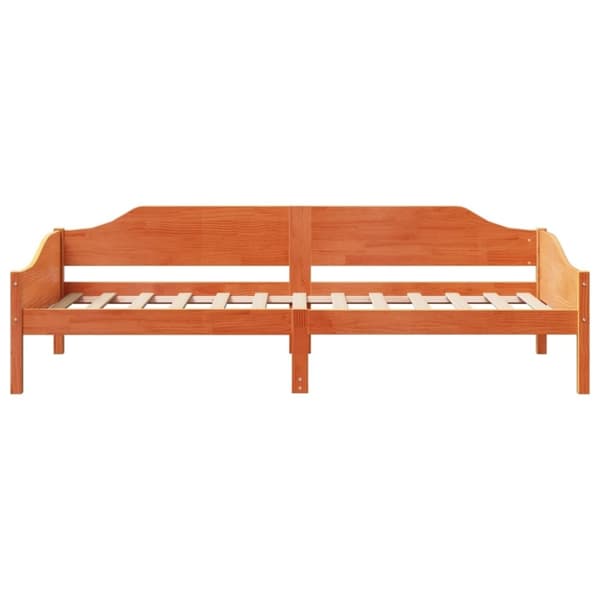 vidaXL Sängynrunko ilman patjaa vahanruskea 90x200 cm täysi mänty