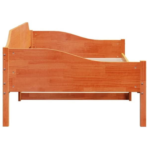 vidaXL Sängynrunko ilman patjaa vahanruskea 90x200 cm täysi mänty