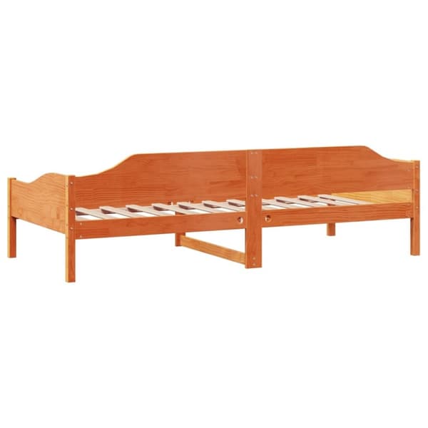 vidaXL Sängynrunko ilman patjaa vahanruskea 90x200 cm täysi mänty