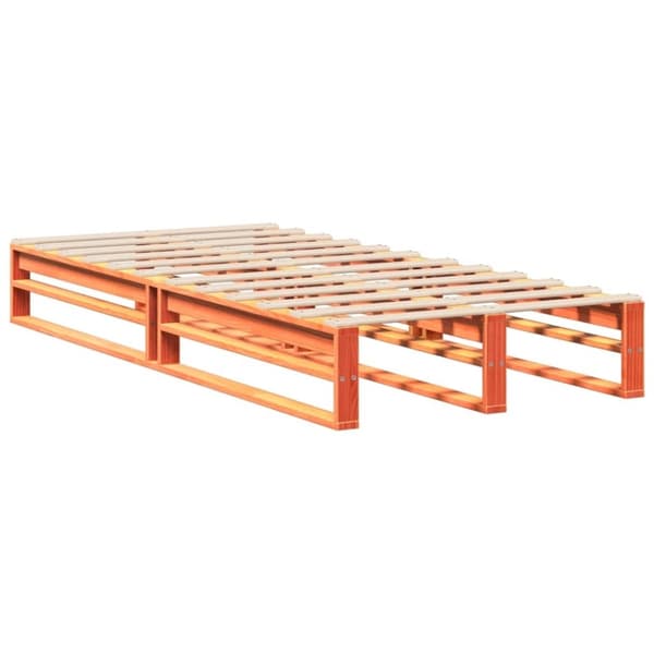 vidaXL sengeramme uden madras 100x200 cm massivt fyrretræ gyldenbrun