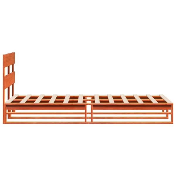 vidaXL sengeramme uden madras 100x200 cm massivt fyrretræ gyldenbrun