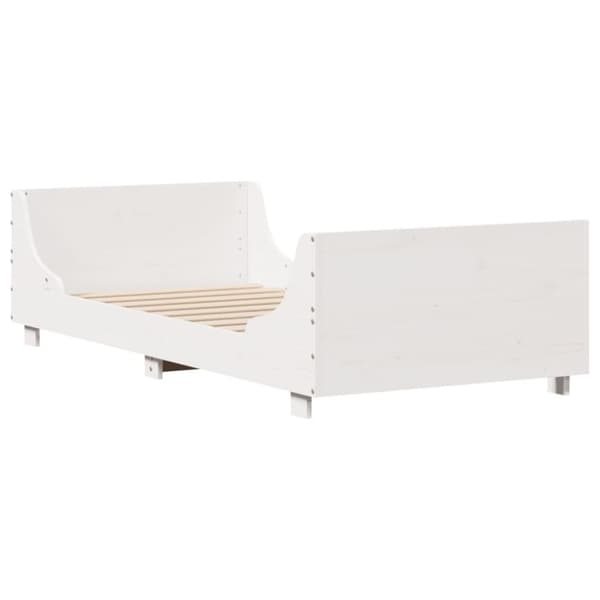 vidaXL Sengeramme uten madrass hvit 75x190 cm heltre furu
