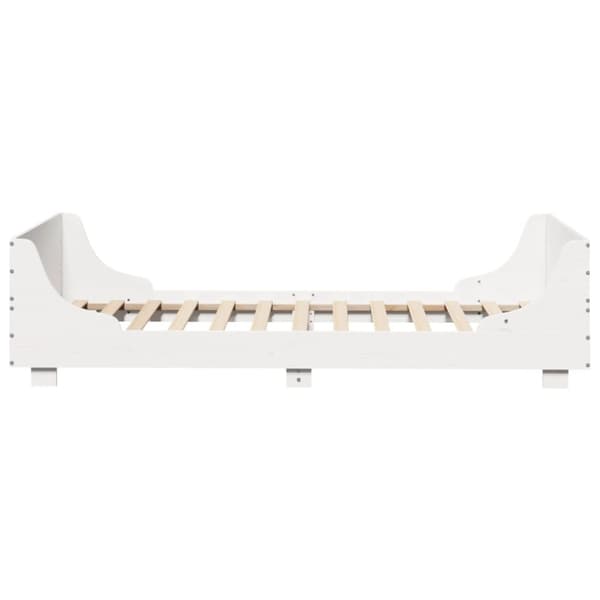 vidaXL Sengeramme uten madrass hvit 75x190 cm heltre furu