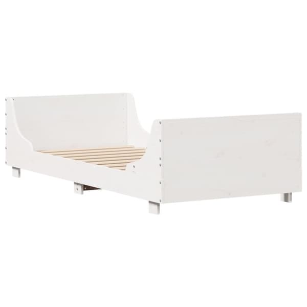 vidaXL Sengeramme uten madrass hvit 75x190 cm heltre furu