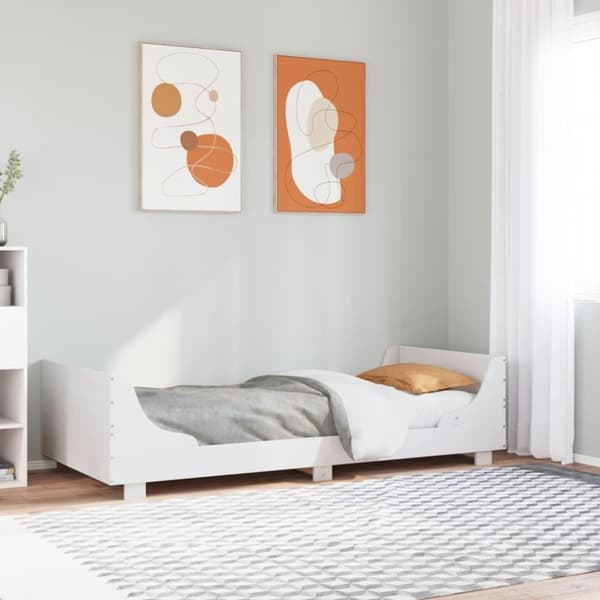 vidaXL Sengeramme uten madrass hvit 75x190 cm heltre furu