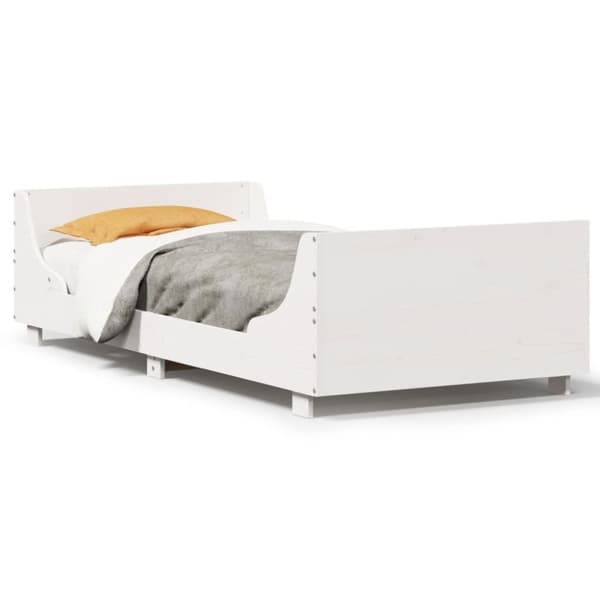 vidaXL Sengeramme uten madrass hvit 75x190 cm heltre furu