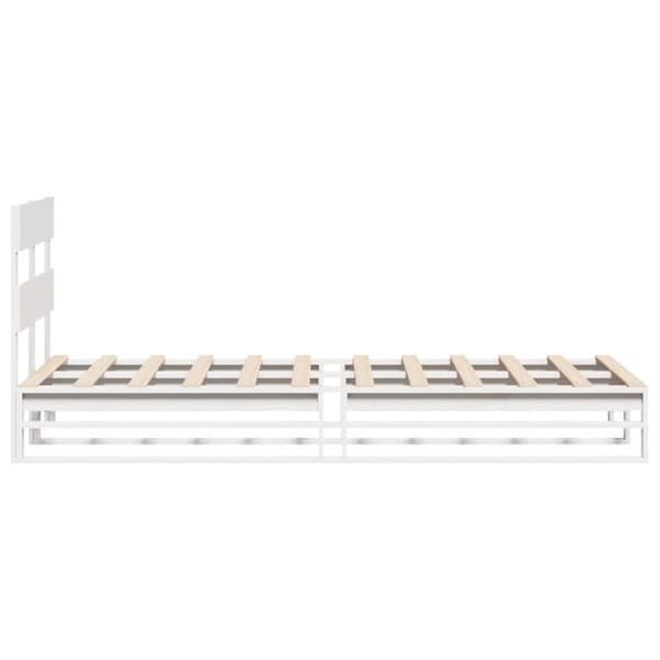 vidaXL Sengeramme uten madrass hvit 100x200 cm heltre furu