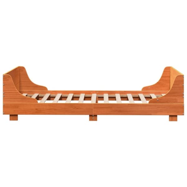 vidaXL Sengeramme uten madrass voksbrun 100x200 cm heltre furu