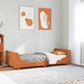 Miniatyrbilde 2 av 10: vidaXL Sengeramme uten madrass voksbrun 100x200 cm heltre furu