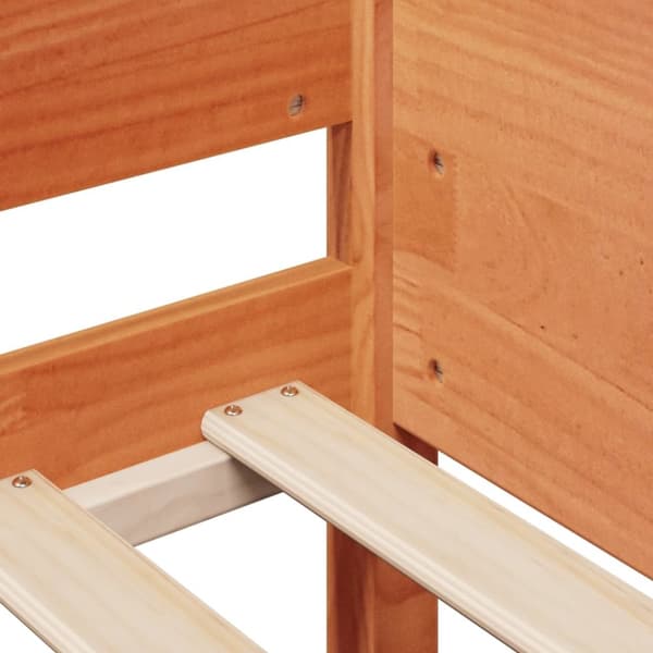 vidaXL Sengeramme uten madrass voksbrun 90x190 cm heltre furu
