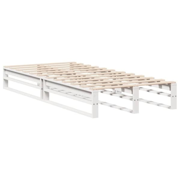vidaXL Sängynrunko ilman patjaa valkoinen 90x190 cm täysi mänty