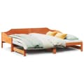 Miniatyrbilde 3 av 11: vidaXL Uttrekkbar dagseng voksbrun 80x200 cm heltre furu