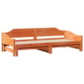 Miniatyrbilde 6 av 11: vidaXL Uttrekkbar dagseng voksbrun 80x200 cm heltre furu
