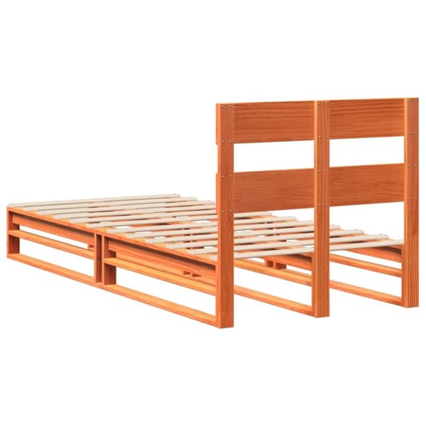 vidaXL sengeramme uden madras 90x190 cm massivt fyrretræ gyldenbrun