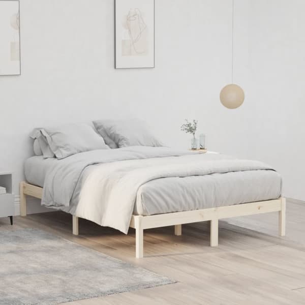 vidaXL Sengeramme uten madrass 137x190 cm heltre furu
