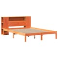 Miniatyrbilde 4 av 11: vidaXL Seng med bokhylle uten madrass voksbrun 120x200 cm heltre furu