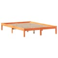 Miniatyrbilde 6 av 11: vidaXL Seng med bokhylle uten madrass voksbrun 120x200 cm heltre furu