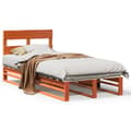 Miniatyrbilde 3 av 11: vidaXL Sengeramme uten madrass voksbrun 75x190 cm heltre furu