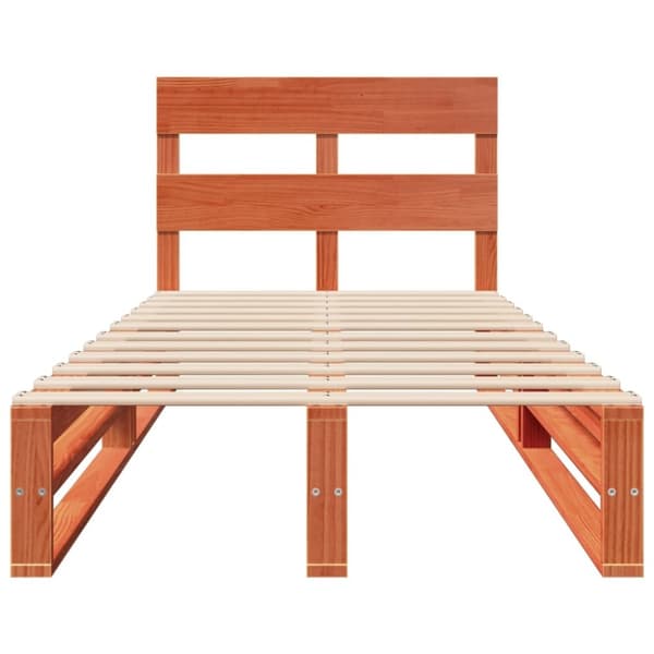 vidaXL Sengeramme uten madrass voksbrun 75x190 cm heltre furu