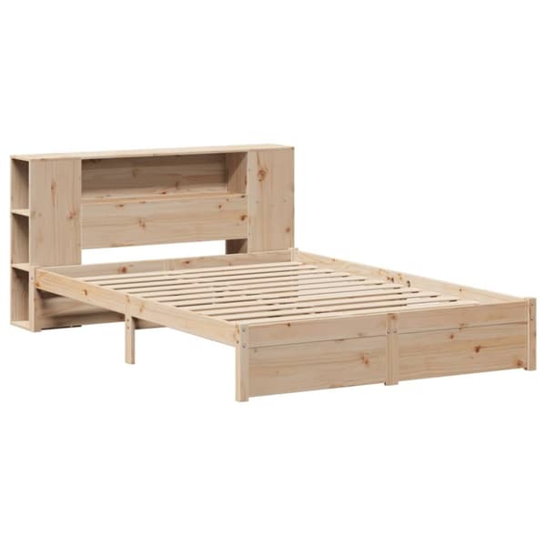 vidaXL Seng med bokhylle uten madrass 120x200 cm heltre furu