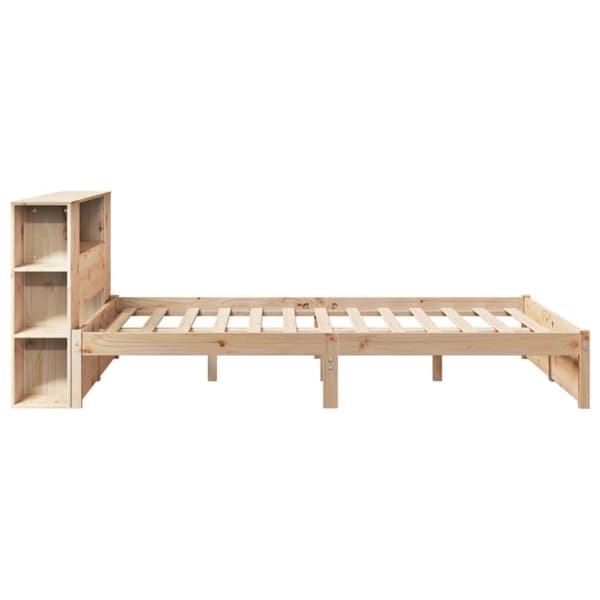 vidaXL Seng med bokhylle uten madrass 120x200 cm heltre furu