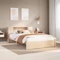 Miniatyrbilde 2 av 11: vidaXL Seng med bokhylle uten madrass 120x200 cm heltre furu