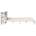 Miniatyrbilde 6 av 11: vidaXL Seng med bokhylle uten madrass hvit 140x190 cm heltre furu