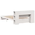 Miniatyrbilde 7 av 11: vidaXL Seng med bokhylle uten madrass hvit 140x190 cm heltre furu