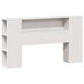 Miniatyrbilde 8 av 11: vidaXL Seng med bokhylle uten madrass hvit 140x190 cm heltre furu
