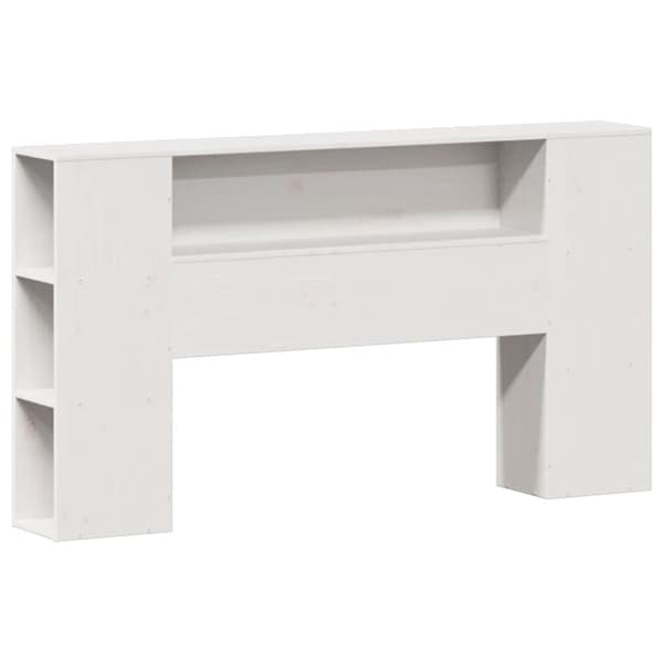 vidaXL Seng med bokhylle uten madrass hvit 140x190 cm heltre furu