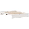 Miniatyrbilde 9 av 11: vidaXL Seng med bokhylle uten madrass hvit 140x190 cm heltre furu