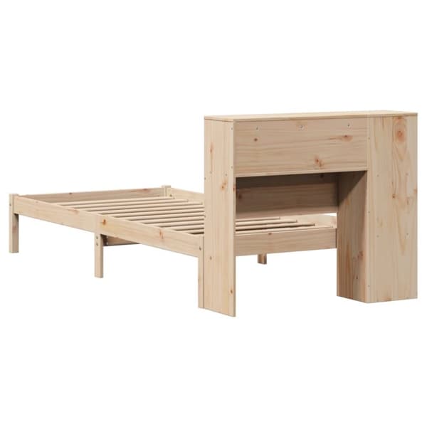 vidaXL Sänky kirjahyllyllä ilman patjaa 90x200 cm täysi mänty