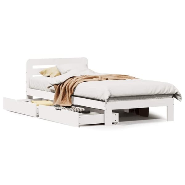 vidaXL sengeramme uden madras 90x190 cm massivt fyrretræ hvid
