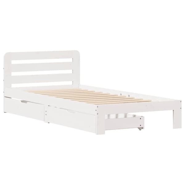 vidaXL sengeramme uden madras 90x190 cm massivt fyrretræ hvid