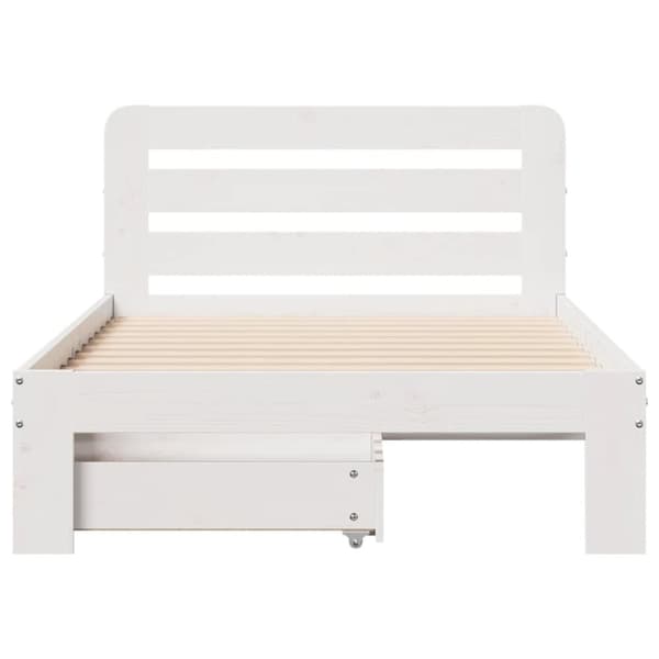 vidaXL sengeramme uden madras 90x190 cm massivt fyrretræ hvid