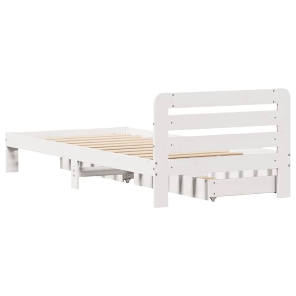 vidaXL sengeramme uden madras 90x190 cm massivt fyrretræ hvid