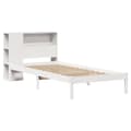 Miniatyrbilde 4 av 11: vidaXL Seng med bokhylle uten madrass hvit 75x190 cm heltre furu