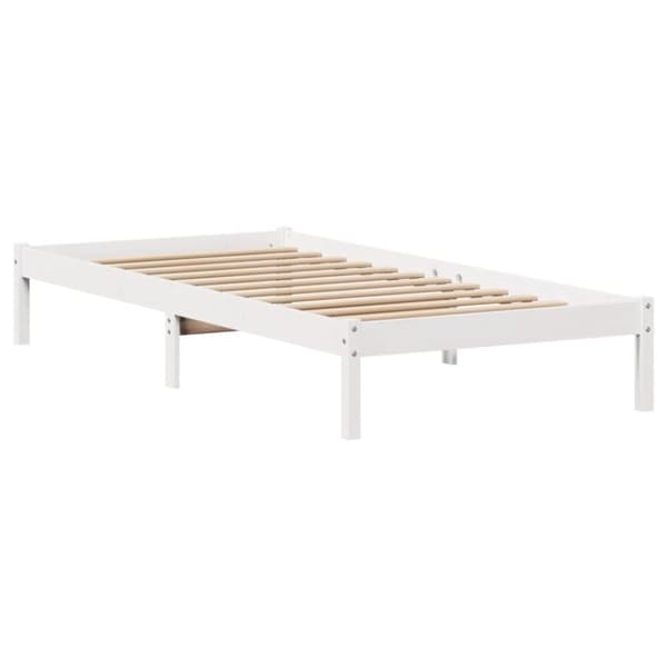 vidaXL Seng med bokhylle uten madrass hvit 75x190 cm heltre furu
