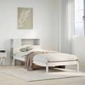 Miniatyrbilde 2 av 11: vidaXL Seng med bokhylle uten madrass hvit 75x190 cm heltre furu