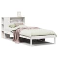 Miniatyrbilde 1 av 11: vidaXL Seng med bokhylle uten madrass hvit 75x190 cm heltre furu