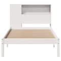 Miniatyrbilde 5 av 11: vidaXL Seng med bokhylle uten madrass hvit 90x200 cm heltre furu