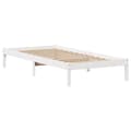 Miniatyrbilde 6 av 11: vidaXL Seng med bokhylle uten madrass hvit 90x200 cm heltre furu