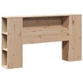 Miniatyrbilde 7 av 11: vidaXL Seng med bokhylle uten madrass 140x200 cm heltre furu