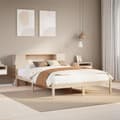 Miniatyrbilde 2 av 11: vidaXL Seng med bokhylle uten madrass 140x200 cm heltre furu
