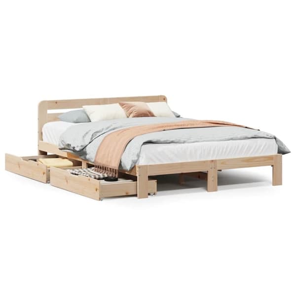 vidaXL Sängram utan madrass 140x190 cm massiv furu