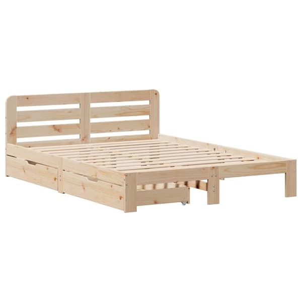 vidaXL Sängram utan madrass 140x190 cm massiv furu