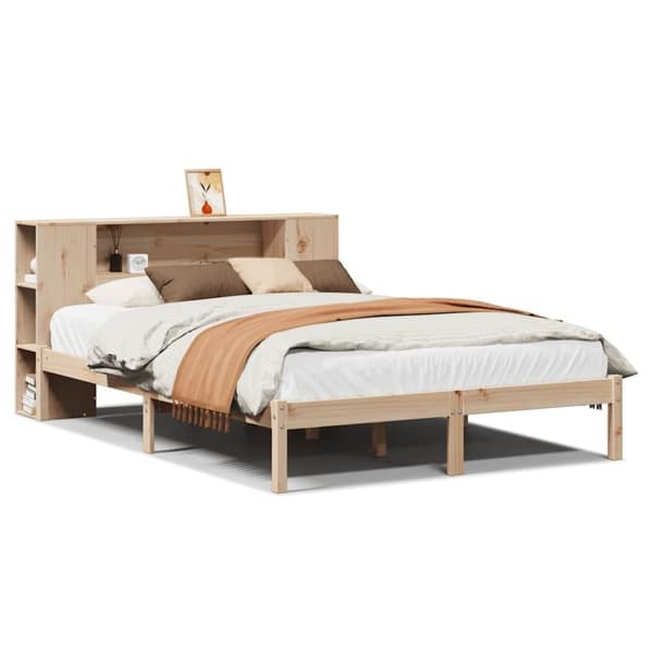 vidaXL seng med reol uden madras 120x200 cm massivt fyrretræ
