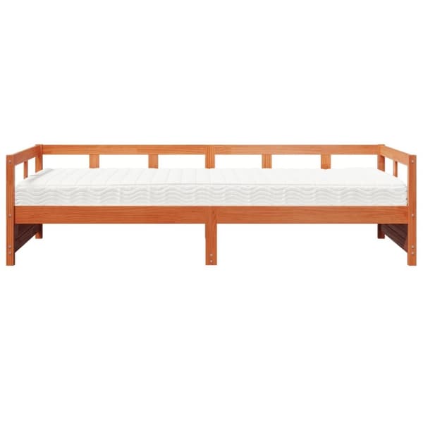 vidaXL daybed med madras 80x200 cm massivt fyrretræ gyldenbrun