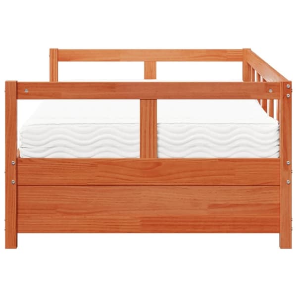 vidaXL daybed med madras 80x200 cm massivt fyrretræ gyldenbrun