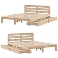 Miniatyrbilde 10 av 11: vidaXL Sengeramme uten madrass hvit 135x190 cm heltre furu
